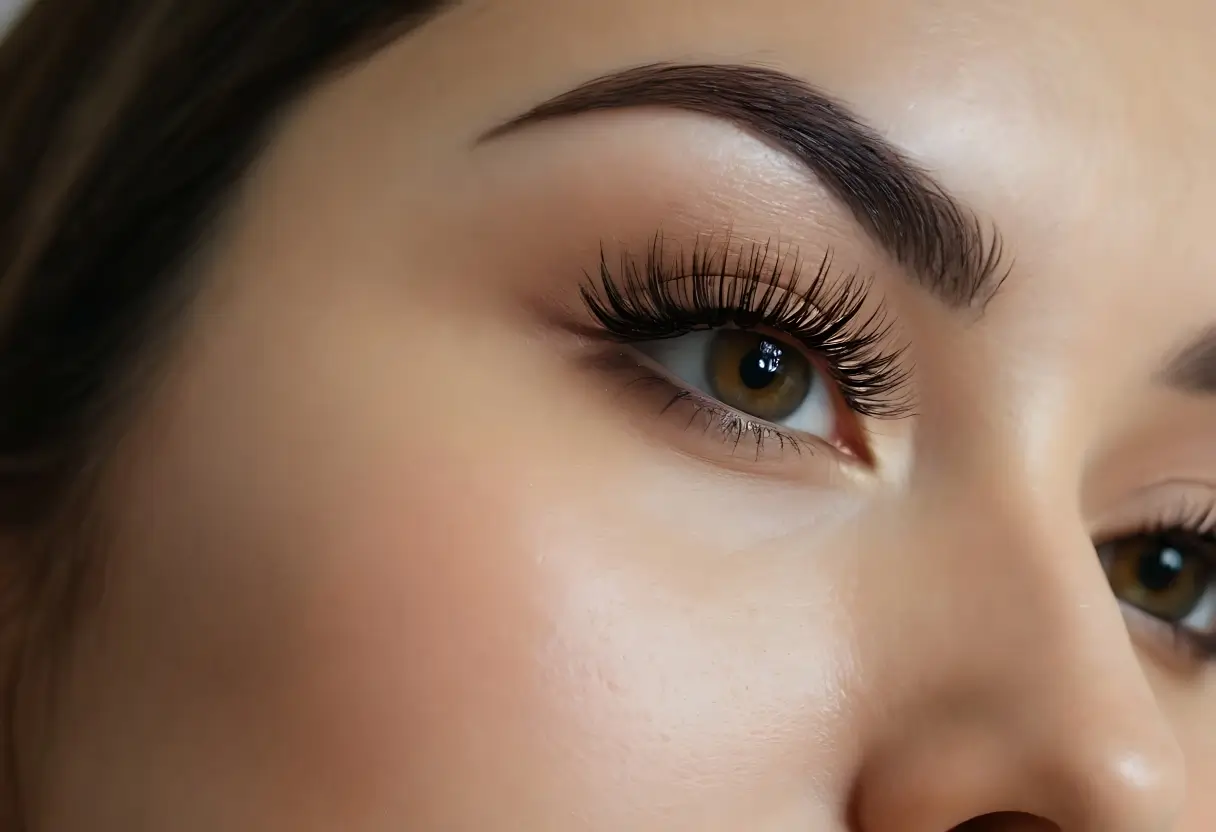 beautifully done eyelash extensions on a woman